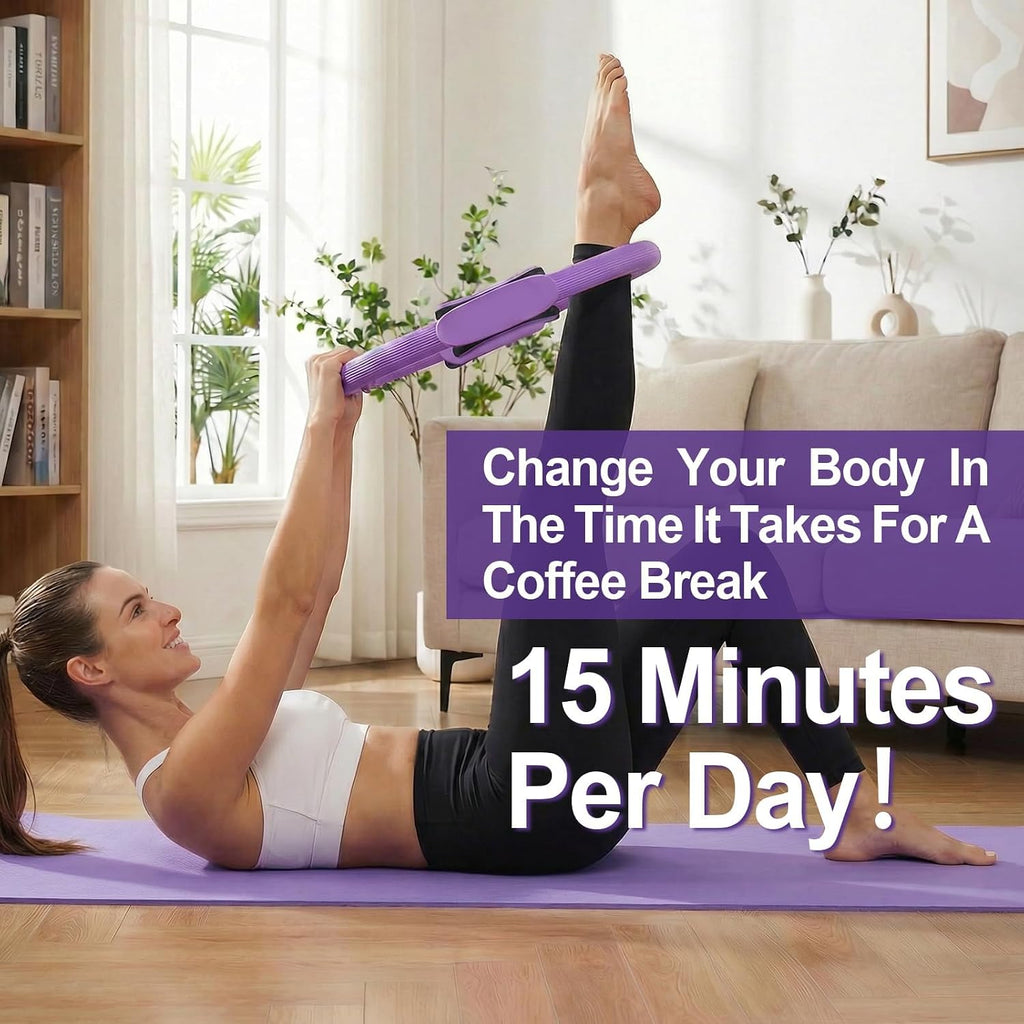 Home pilates ring and ball set for women with 5 resistance bands 13 inch magic circle workout starter kit for beginners full body toning 15 min daily routine - view 4
