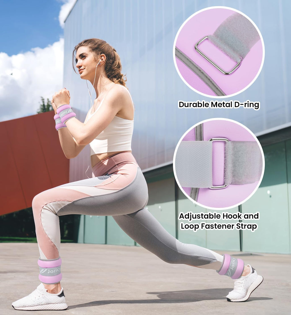Ankle weights a pair of 1/2/3/4/6/8/10/12/20 lbs wrist leg arm weights for women men with adjustable straps, strength weighted for physical therapy running walking home fitness gym workout weight loss - view 5
