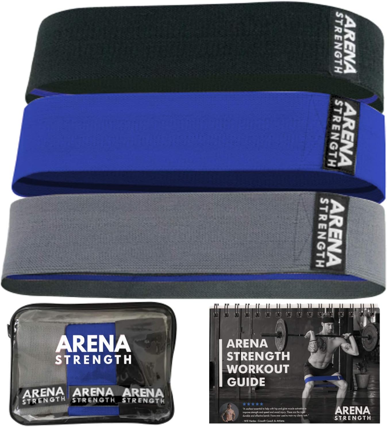 Fabric Booty Bands - Fabric Exercise Bands for Legs and Butt | Fabric Resistance Bands | Hip Resistance Bands with Workout Guide and Carry Case - view 8