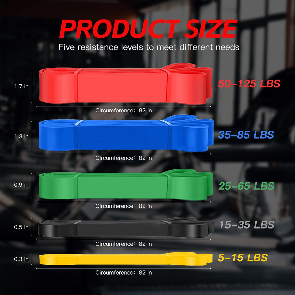 Pull up bands, resistance bands set, exercise workout bands for men & women, ideal for body stretching, physical therapy and muscle training - view 2