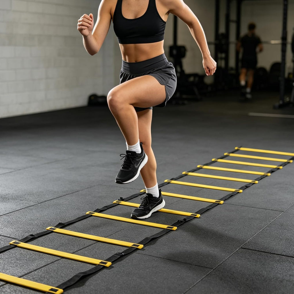 20-Ft Agility Ladder - 12 Rung Speed Training Kit | Adjustable Rungs & Carry Bag. Pro Footwork Gear to Enhance Athletic Performance & Quickness for Soccer, Football & Basketball - view 6