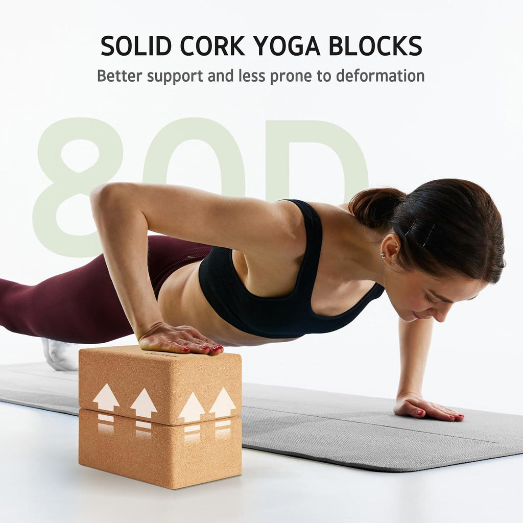 Yoga Block and Yoga Strap Set, Soft Non-Slip Yoga Blocks 9×6×4 inches, 8FT Metal D-Ring Strap for Yoga, General Fitness, Pilates, Stretching and Toning - view 5