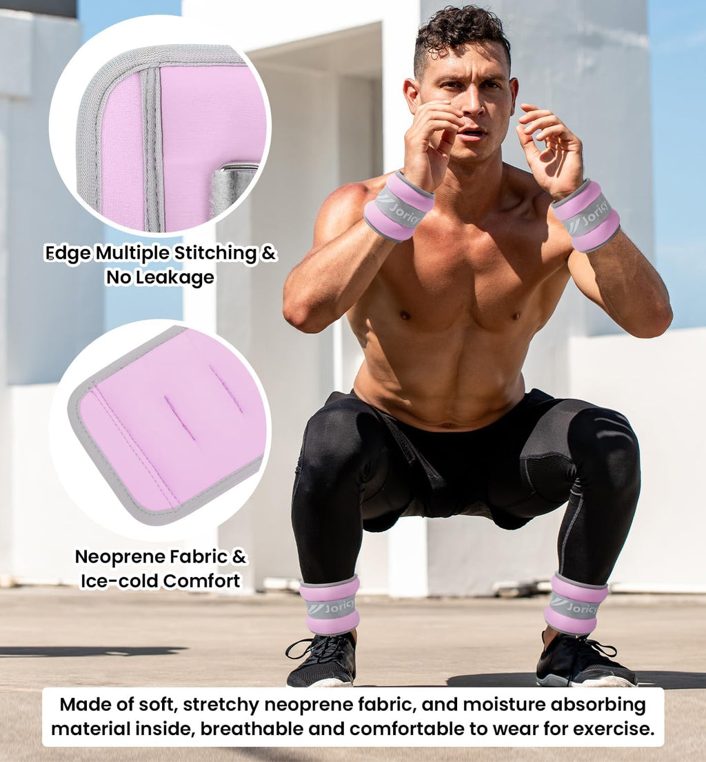 Ankle weights a pair of 1/2/3/4/6/8/10/12/20 lbs wrist leg arm weights for women men with adjustable straps, strength weighted for physical therapy running walking home fitness gym workout weight loss - view 6