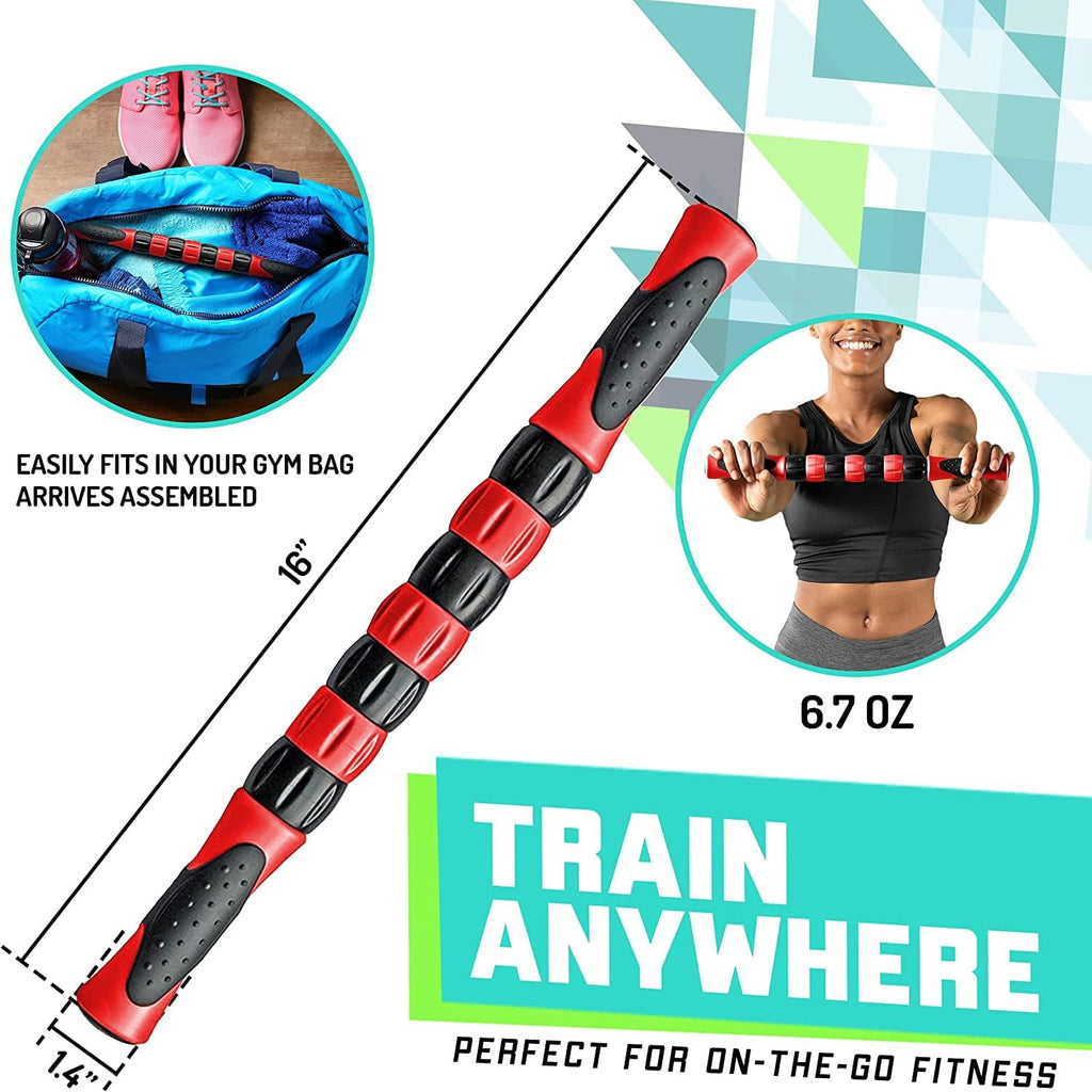 Massage roller stick targets sore, tight leg muscles to prevent cramps and release tension. It's sturdy, lightweight, smooth rolling and thankfully this lifesaver has comfortable handles. Red - view 6