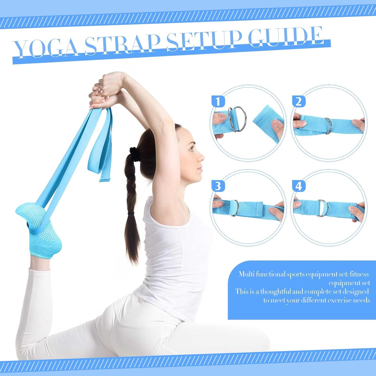 Pilates Equipment Kit for Home Workout Pilates Ring and Ball Set for Women 12'' Circle Yoga Fitness Essentials Kit with Resistance Bands, Yoga Strap, Socks,Bag - view 4