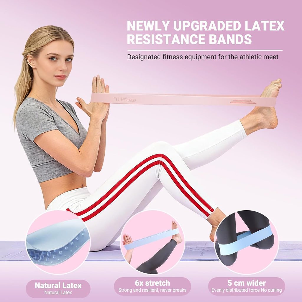 Resistance Bands for Working Out - 2/3/4 Pack Elastic Loop Exercise Band Set 15 25 35 50 lbs, Strength Training Stretching Home Gym Workout Bands for Pilates Yoga Leg Glute Arm Workout for Women Men - view 2
