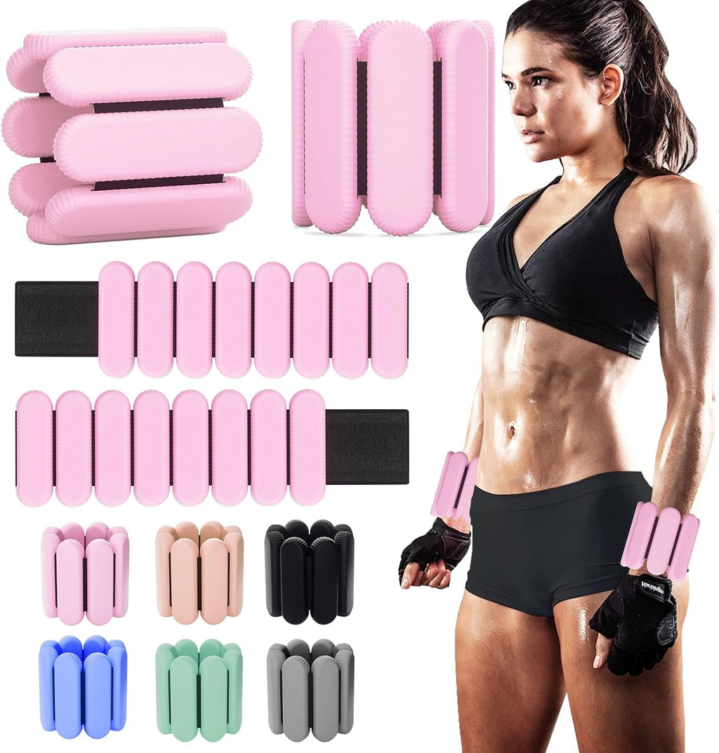Adjustable Wrist Ankle Weights, 2 LBS/Pair, Bundle Options | Arm Leg Weight for Women Men Yoga Pilates Walking Strength Training, Comfort Silicone Workout, Wearable Home Gym Fitness - view 5