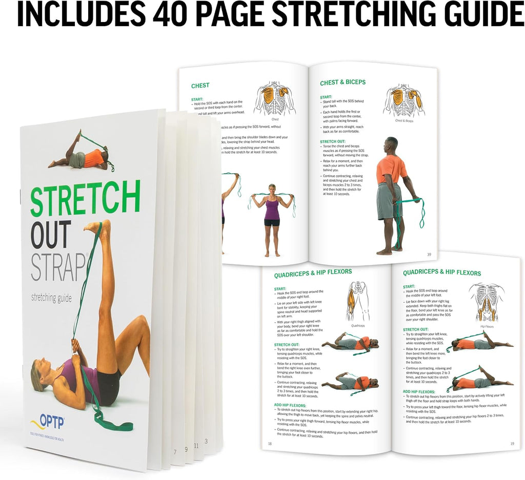 OPTP The Original Stretch Out Strap with Exercise Book, USA-Made Yoga Strap | USA-made Stretch Out Strap for flexibility & mobility, physical therapy, yoga stretching strap & knee therapy strap - view 6