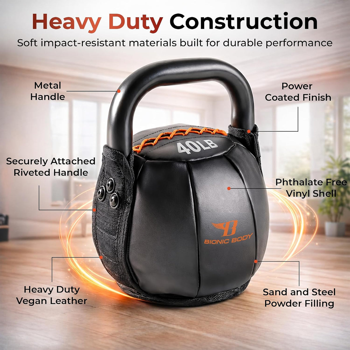 By Kim Lyons Soft Kettlebell with Handle | Soft Weight for Strength Training, Conditioning, Core & Full Body Workouts | Ergonomic Grip | Home Gym, Cross Training, HIIT & Functional Fitness Equipment - view 2