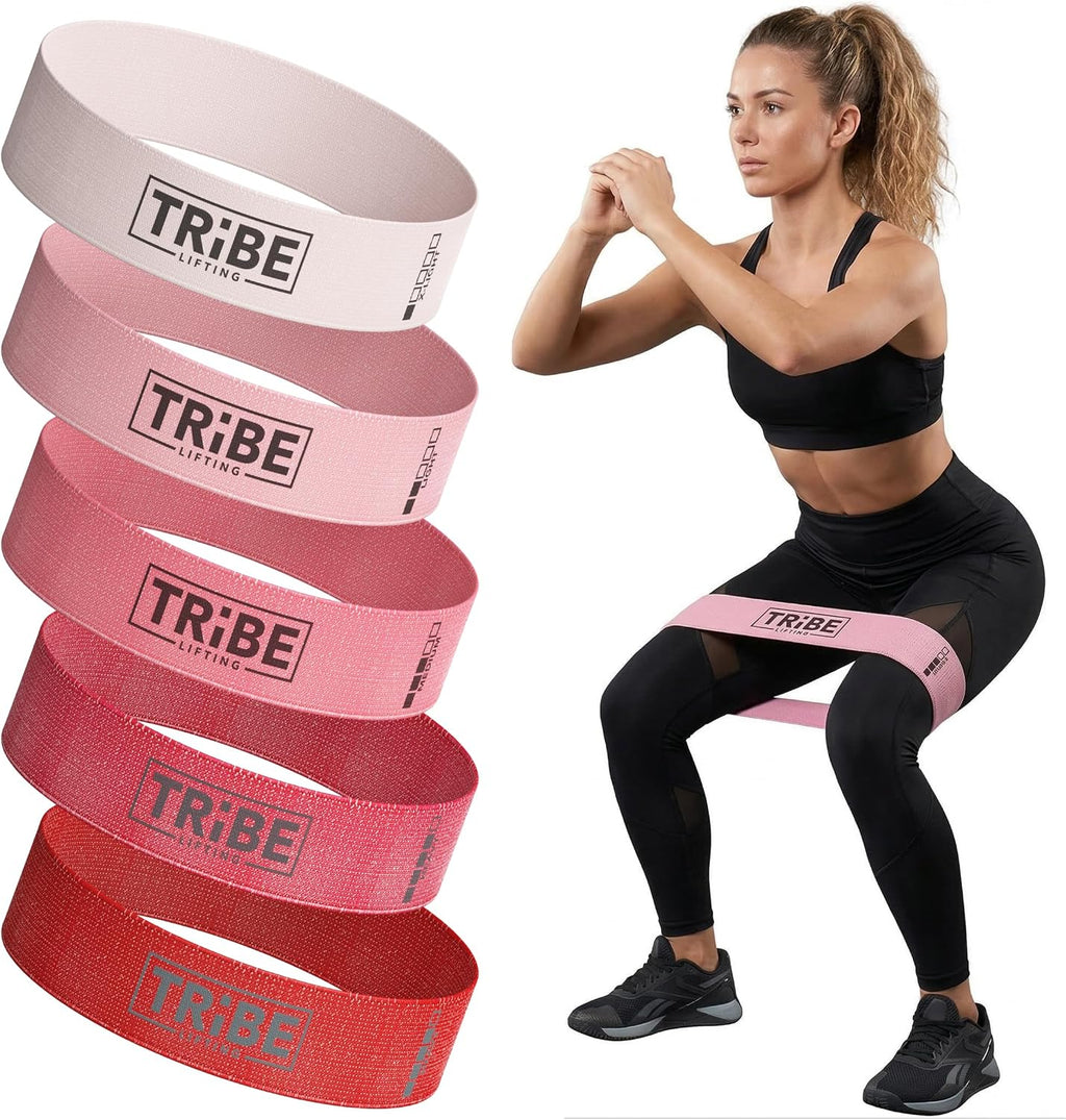 Fabric Resistance Bands for Working Out, 5-Band Set for Legs and Glutes | Booty bands for women and men, 5 resistance levels, for glute activation, hip training, squats, lunges and physical therapy - view 3