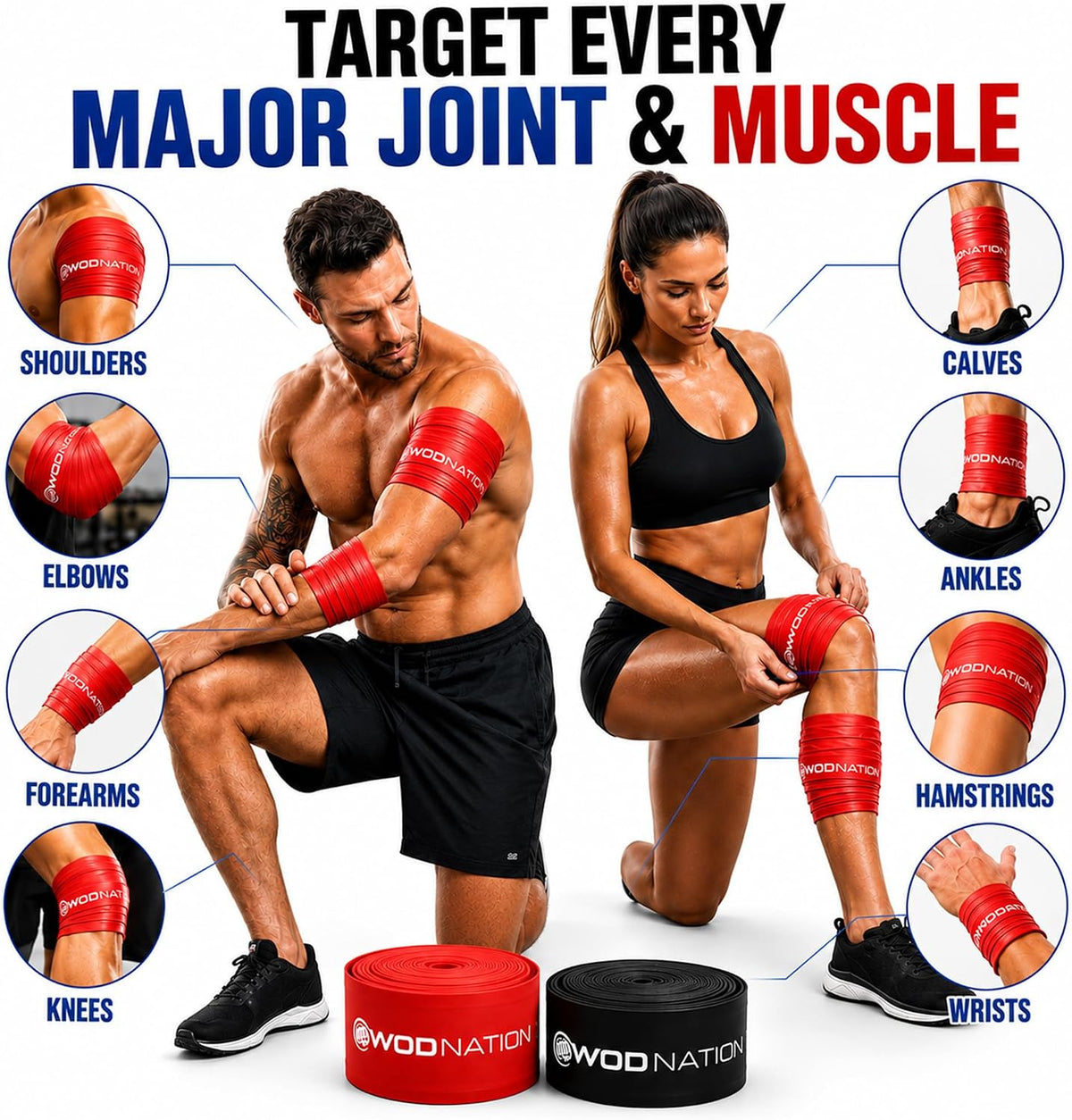 Muscle Floss Bands Recovery Band for Tack and Flossing Sore Muscles and Increasing Mobility : Stretch Band Includes Carrying Case - view 4