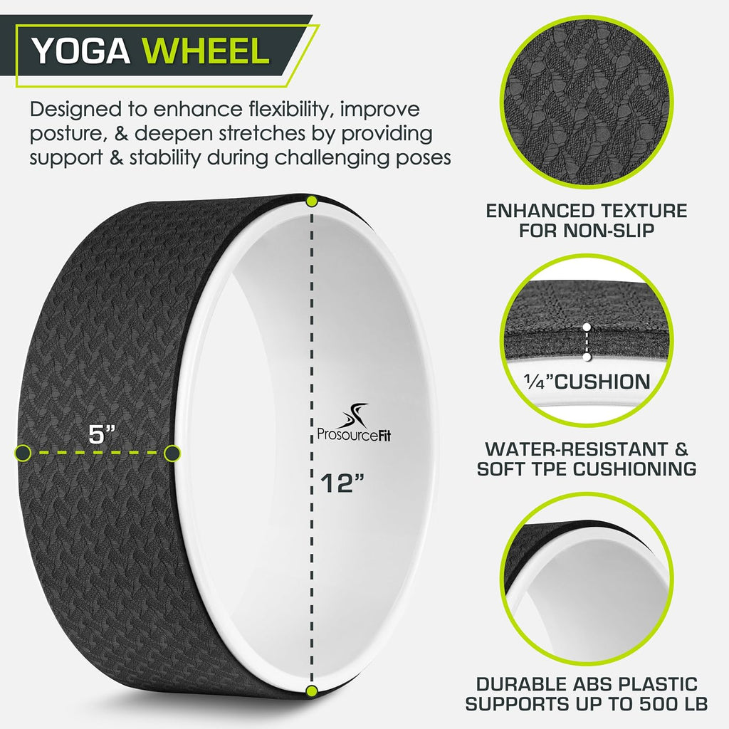 Yoga wheel prop 12" for improving yoga poses, backbends, flexibility, balance, stretching, relaxation - view 2