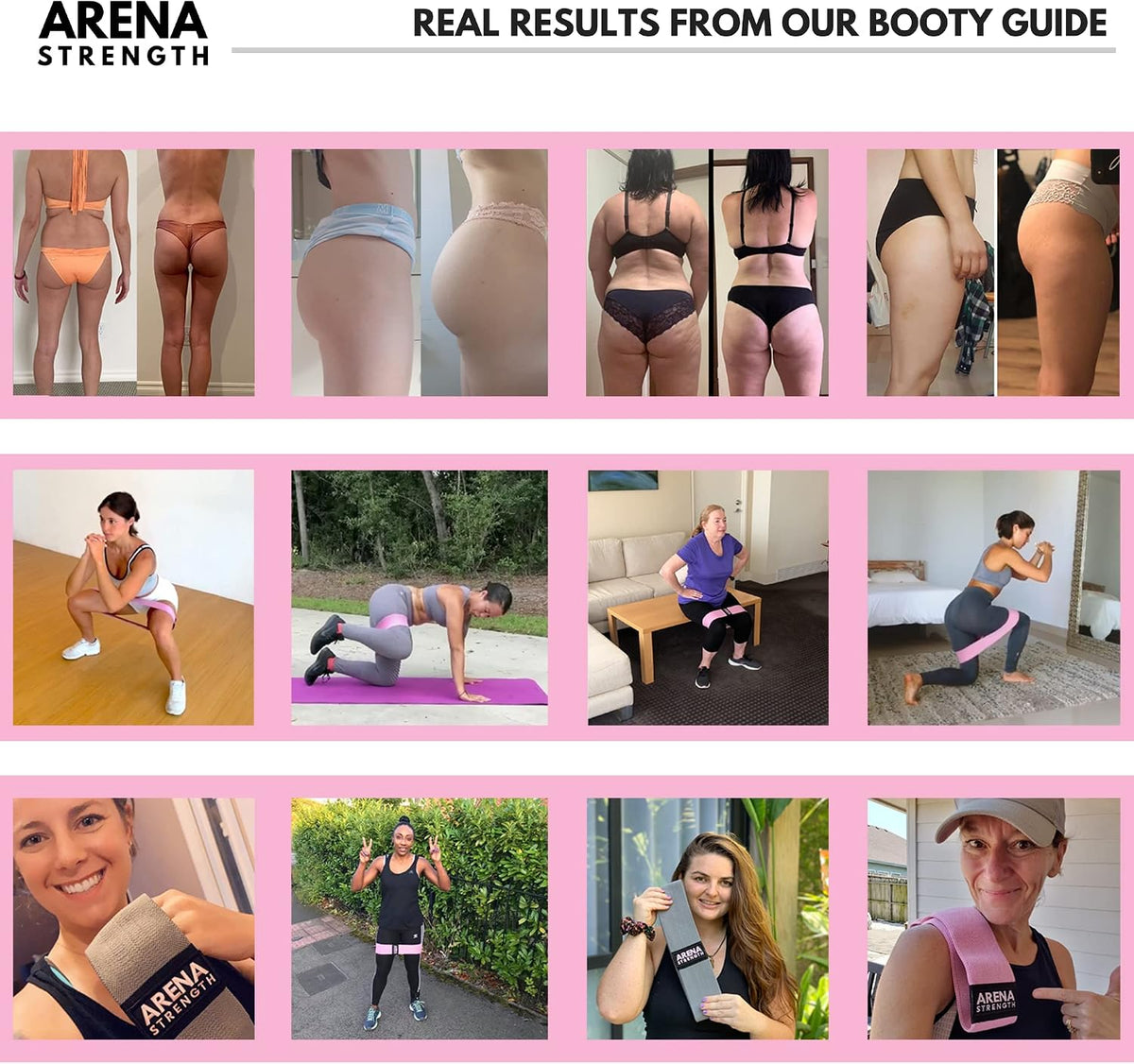 Fabric Booty Bands - Fabric Exercise Bands for Legs and Butt | Fabric Resistance Bands | Hip Resistance Bands with Workout Guide and Carry Case - view 6