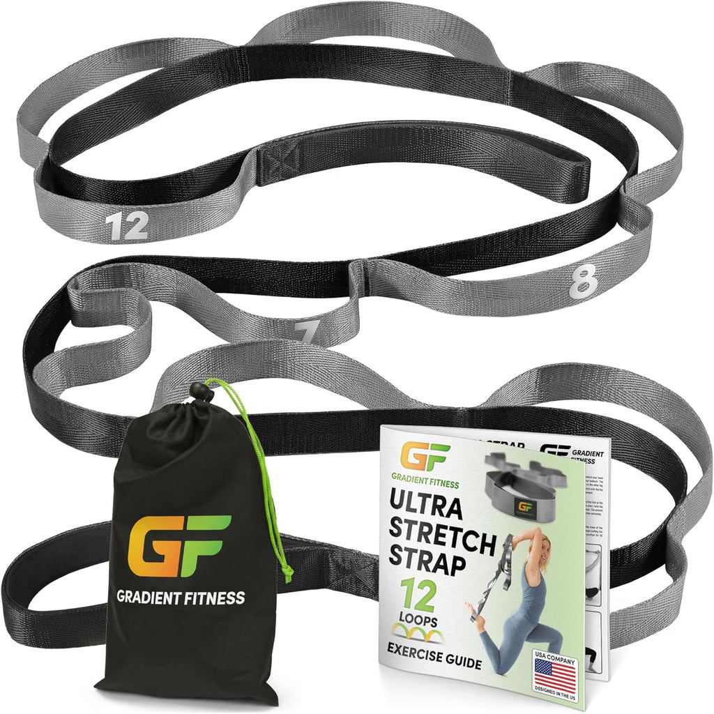Stretching Strap for Physical Therapy, 12 Multi-Loop Stretch Strap 1" W x 8' L, Neoprene Handles, Physical Therapy Equipment, Yoga Straps for Stretching, Leg Stretcher. - view 7