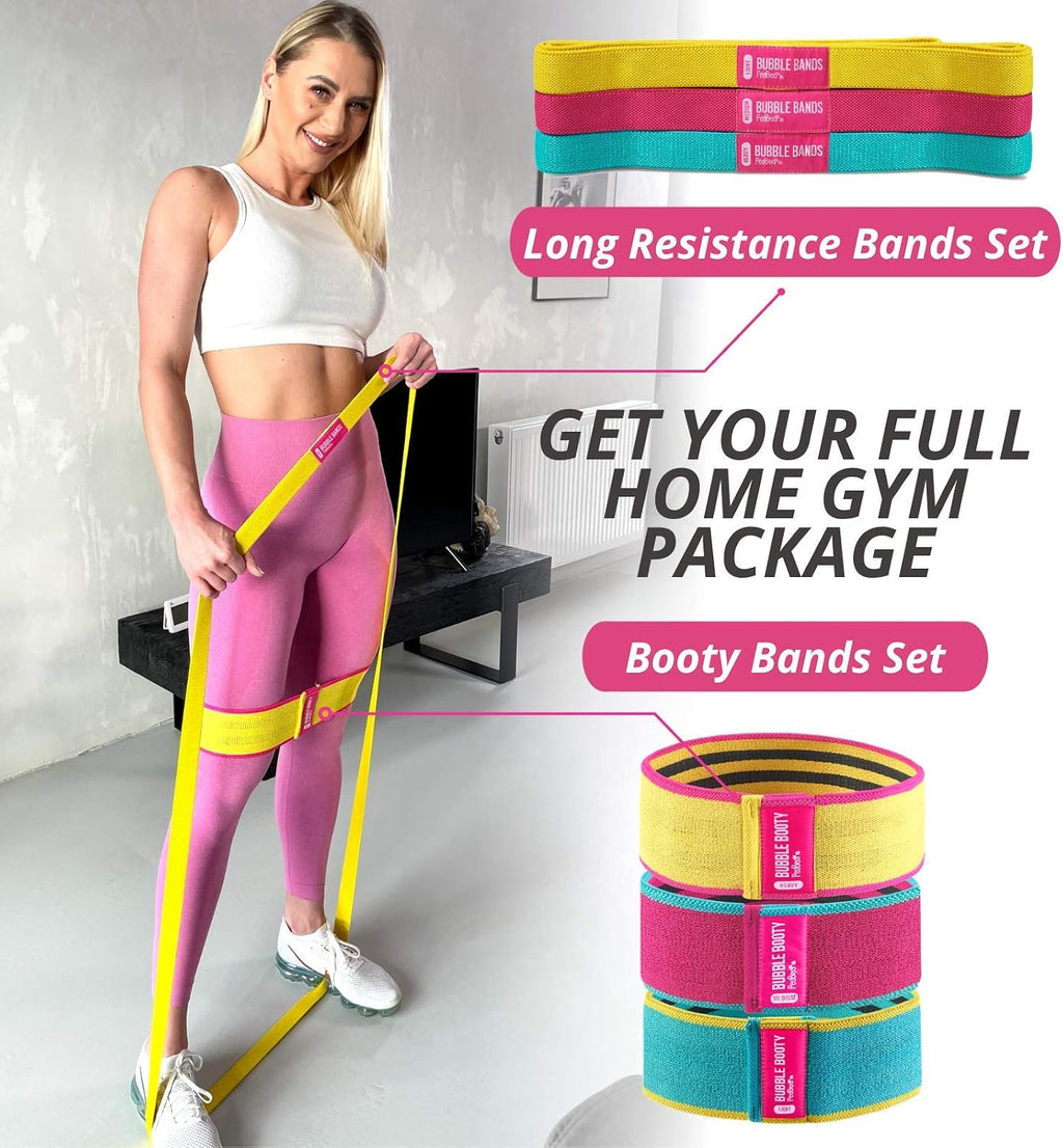 3 Pack, Get Sexy and Slimmer with Non Slippery Fabric Resistance Booty Bands with Full Training Video, Ideal for Strength Building, Pilates, Rehab, Fitness, Pickleball Warm Up and Home Workout - view 5