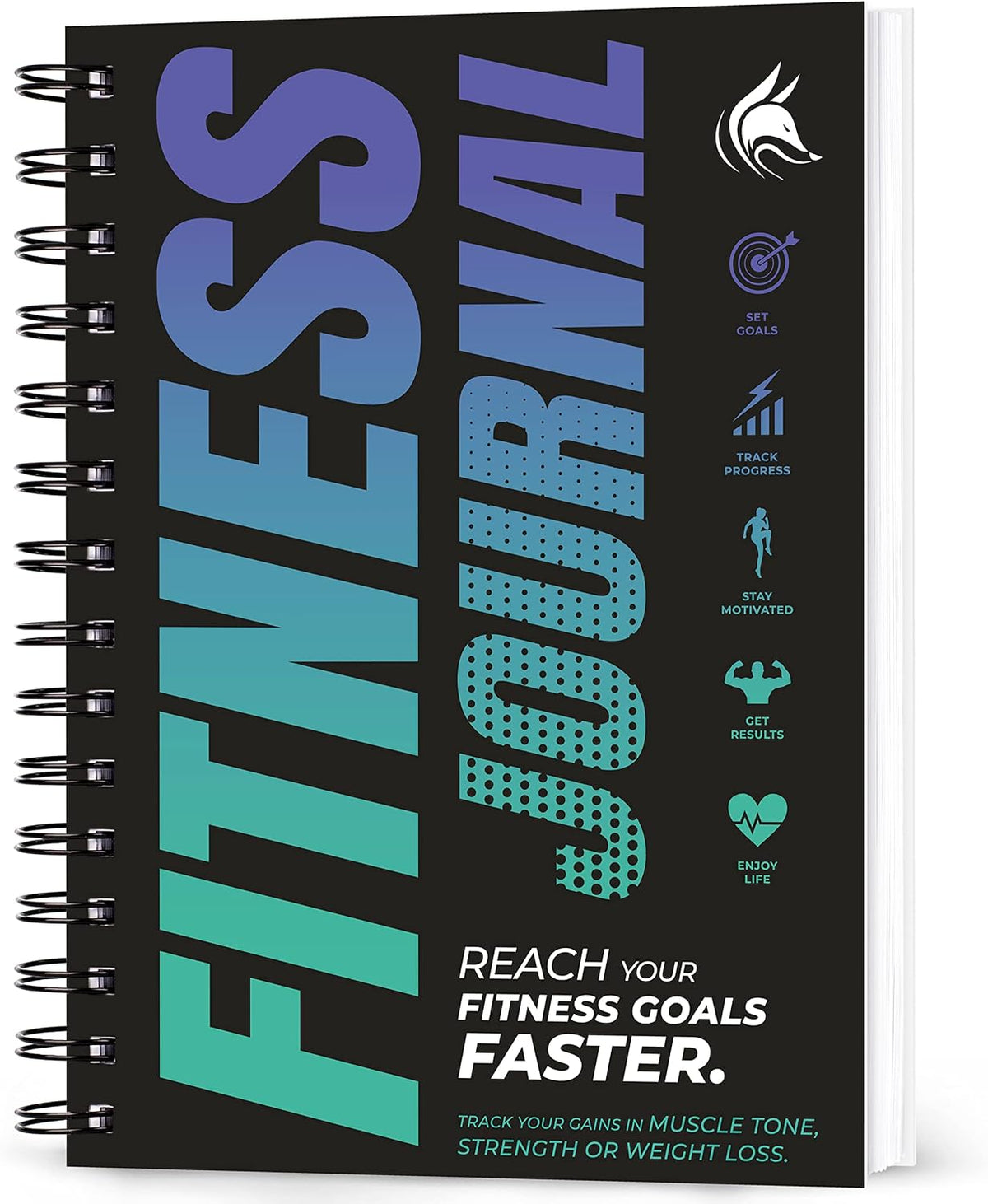 Fitness Journal Bundle, Workout Log Planner 2 Pink & Dark Purple | A5 daily fitness notepad, Spiral bound cover, Thick pages, For women and men, training, weight loss, gym, lifting, diet - view 6