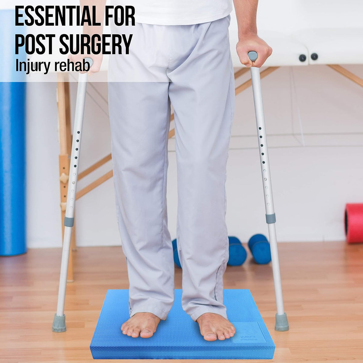 XL foam balance pad - extra large balance pad for physical therapy | rehab & ankle recovery, lower back/knee pain - X large wobble board cushion. FREE strap & BONUS eBook - view 4