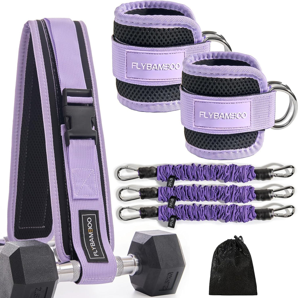 Hip Thrust Belt for Weights and Ankle Resistance Bands With Cuffs for Working Out,Hip Thrust Belt for Dumbbells Heavy, Kettlebells, Plates,Hip,Leg and Booty Builder, Glute Bridge Band - view 8