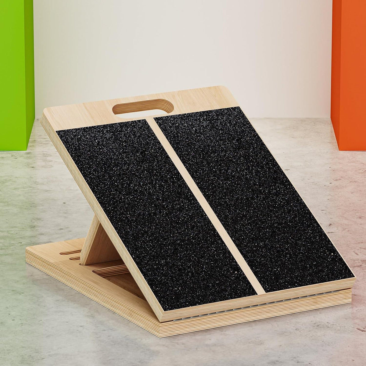Slant Board for Calf-Stretching - Wooden Incline Wedge Stretcher for Squats, Foot & Ankle Mobility, Portable Fitness Equipment, Balance Block for Heel Stretch