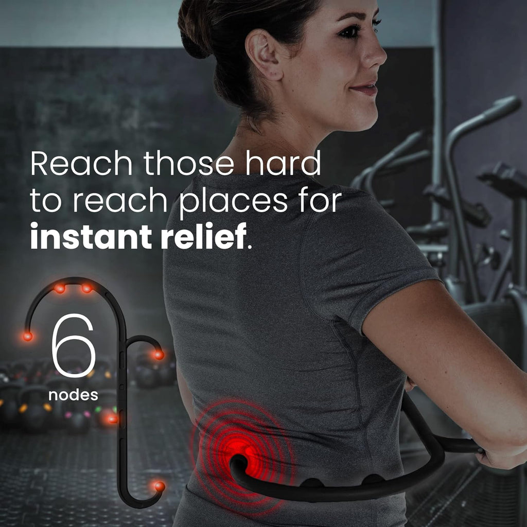 Back Massager Trigger Point Cane, Deep Tissue Back Neck Massager Black | Pain relief tool, reaches between shoulder blades, BPA-free, trigger point massage tool for full body, shoulders, Legs - view 3
