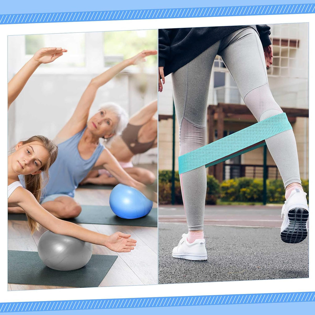 Pilates Equipment Kit for Home Workout Pilates Ring and Ball Set for Women 12'' Circle Yoga Fitness Essentials Kit with Resistance Bands, Yoga Strap, Socks,Bag - view 6