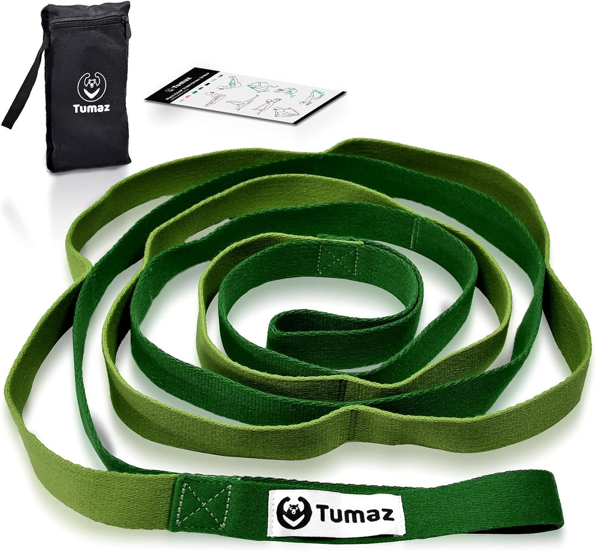 Stretching Strap, 10-Loop Non-Elastic Yoga Strap | Designed for stretching, yoga, Pilates and rehab with 10 loops, durable webbing and a longer 79-inch design