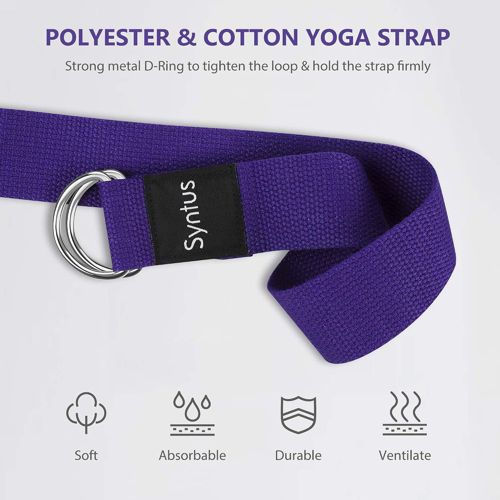 Yoga Block and Yoga Strap Set, Soft Non-Slip Yoga Blocks 9×6×4 inches, 8FT Metal D-Ring Strap for Yoga, General Fitness, Pilates, Stretching and Toning - view 5