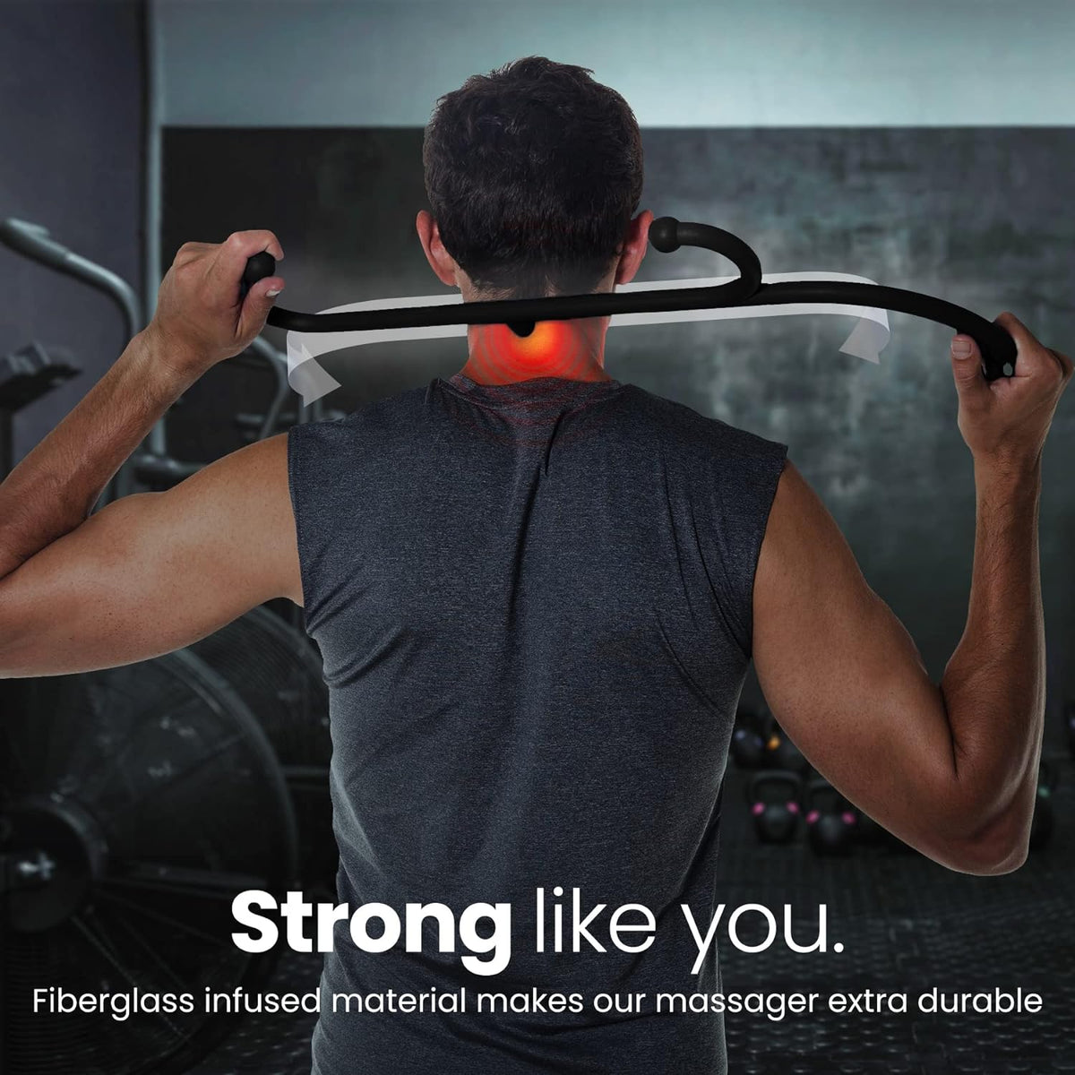 Back Massager Trigger Point Cane, Deep Tissue Back Neck Massager Black | Pain relief tool, reaches between shoulder blades, BPA-free, trigger point massage tool for full body, shoulders, Legs - view 4