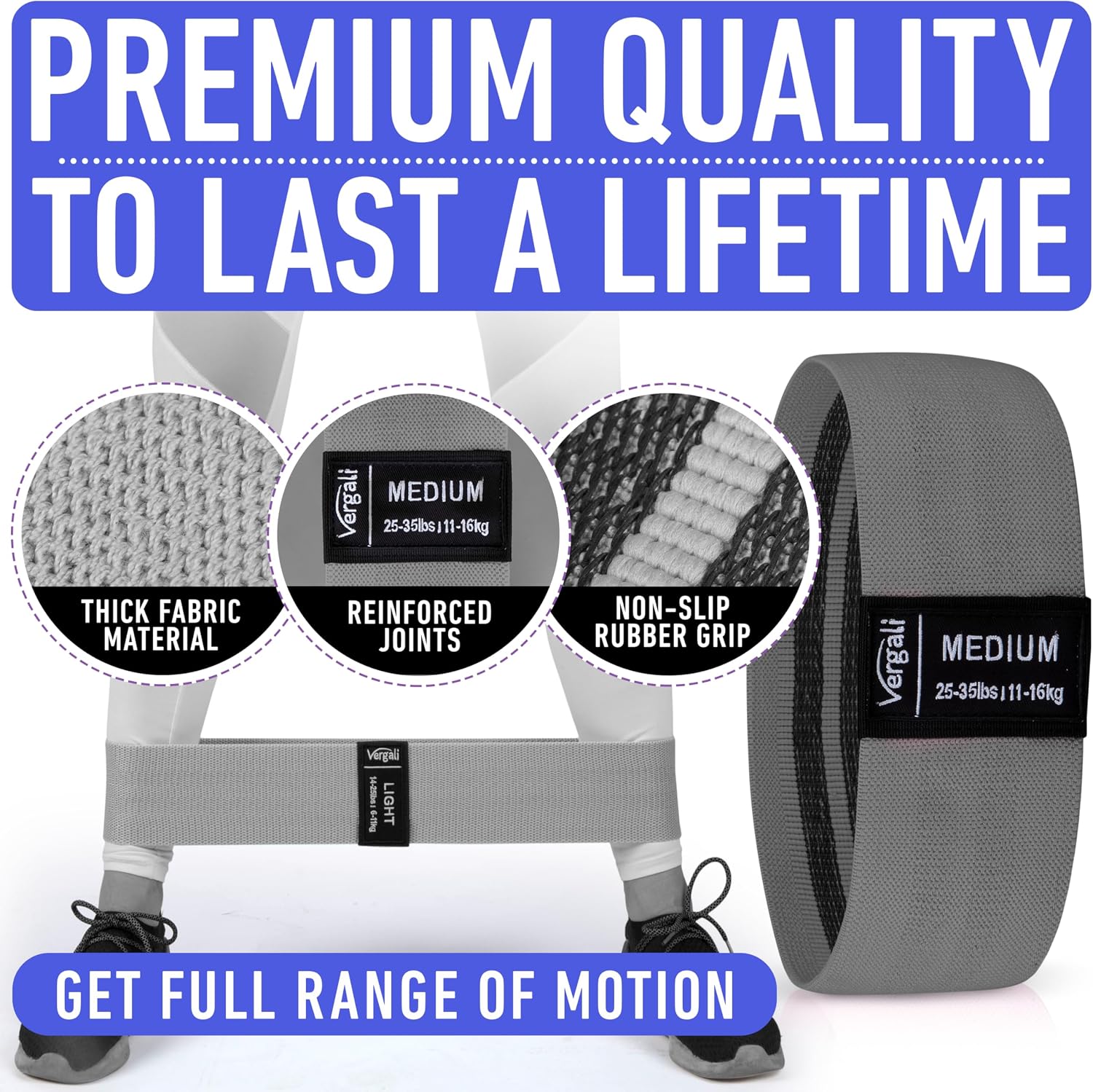 Resistance bands for working out with workout bands guide. 4 booty bands for women men fabric elastic bands for exercise bands resistance bands for legs bands for working out hip thigh glute bands set - view 5