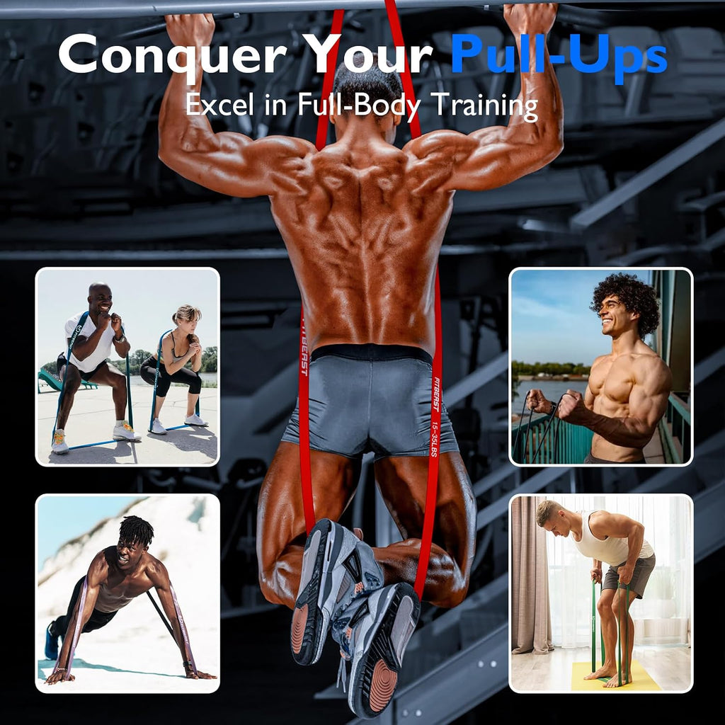 Resistance Bands Set, Pull Up Assist Bands for Strength Training, Pilates, Yoga, Powerlifting, Stretching, Mobility Exercises, Muscle Toning, Full Body Workout - view 3