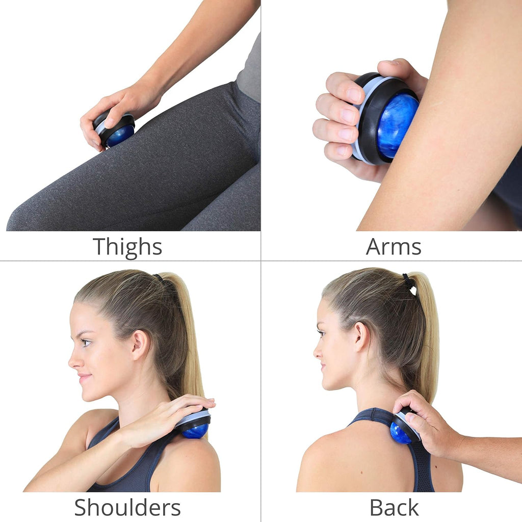 Massage Roller Ball - Body & Neck Massager for Muscle Recovery | FSA Eligible 360° Rolling Ball Massager For Sore Muscles, Handheld Massage Roller Ball For Full Body Tension Relief, Purple - view 3