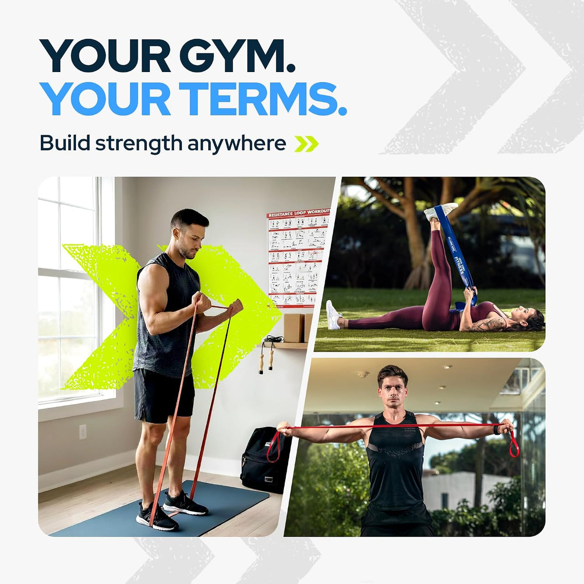 Pull Up Assistance Resistance Bands - Long Loop Power Bands for Men and Women - Strength Power Flexibility Training at Home & Gym - Ebooks & Workout Chart Included - view 5