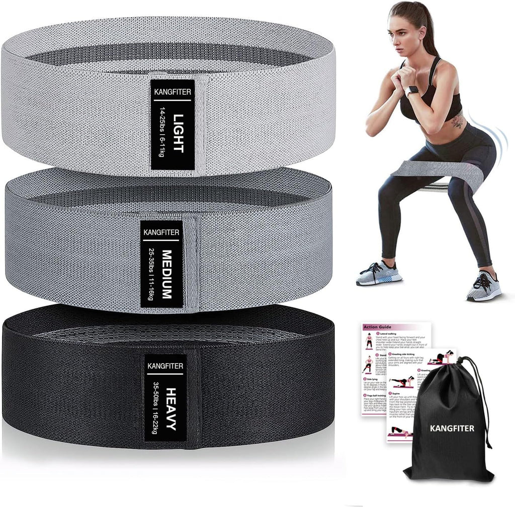 Non-Slip Fabric Resistance Bands for Working Out 3 Levels | Loop Exercise Bands for Booty Leg Butt Glute Hip, Elastic Stretch Workout Bands for Women Men Home Gym Fitness Yoga Pilates - view 6