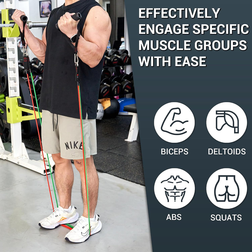 Resistance bands with handle set - for men and women, workout bands for strength exercise, with handles, door anchor & ankle straps, for rehab, yoga and fitness - view 2
