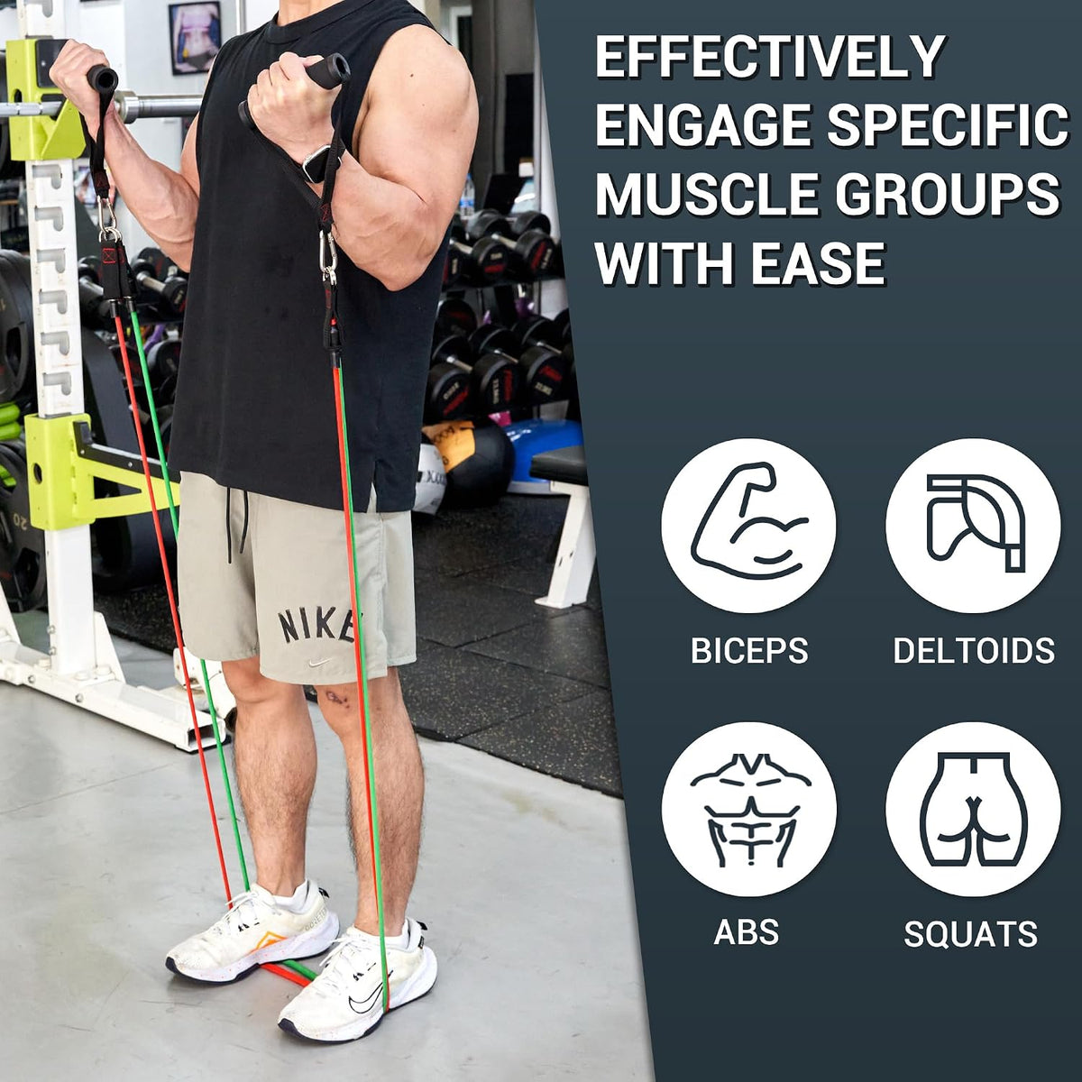 Resistance bands with handle set - for men and women, workout bands for strength exercise, with handles, door anchor & ankle straps, for rehab, yoga and fitness - view 2