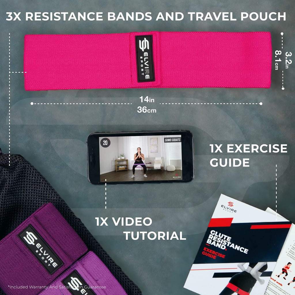 Fabric resistance bands for working out | exercise bands resistance bands set of 3 | booty bands for women workout bands resistance loops | leg bands for working out glute bands, squat bands - view 4