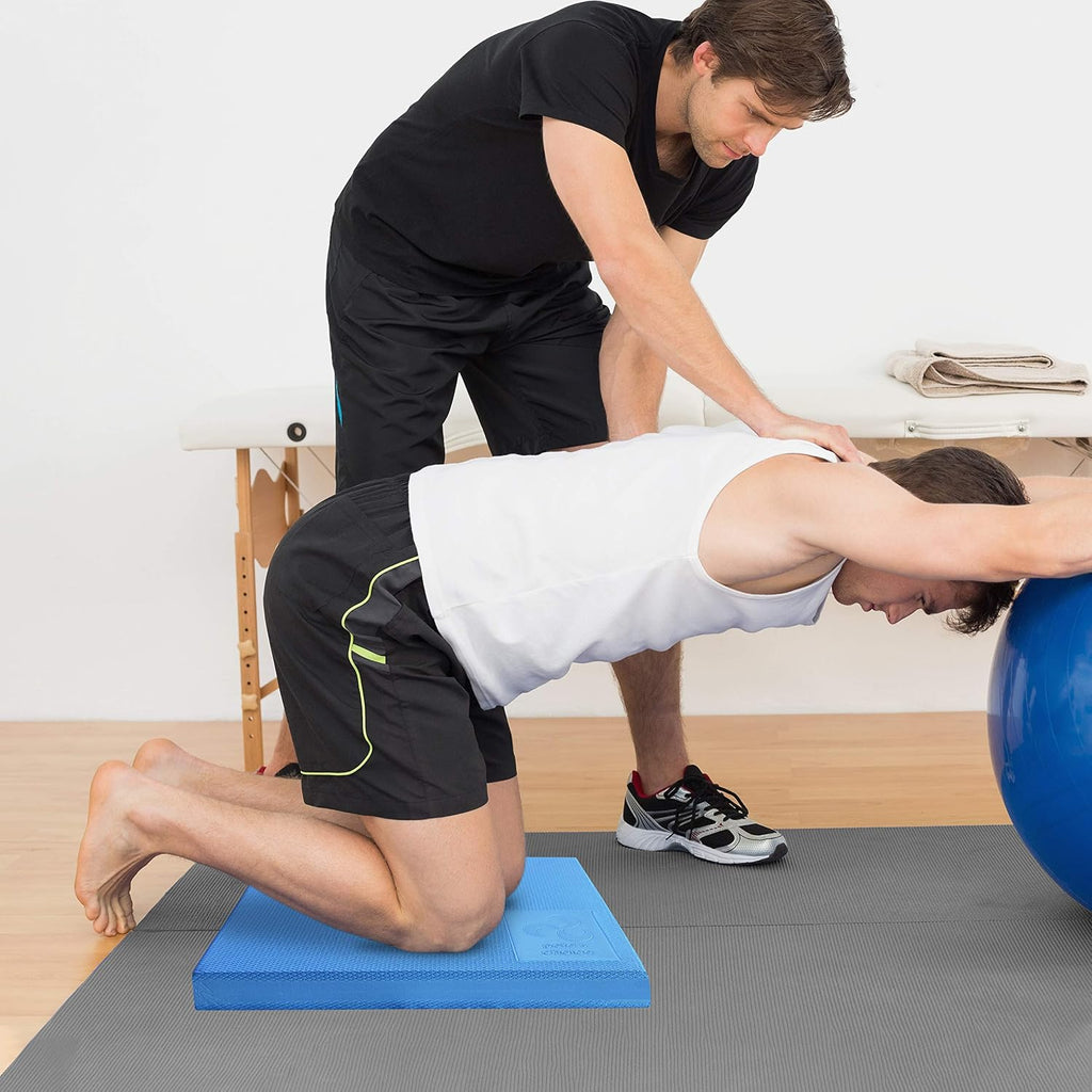 XL foam balance pad - extra large balance pad for physical therapy | rehab & ankle recovery, lower back/knee pain - X large wobble board cushion. FREE strap & BONUS eBook - view 7