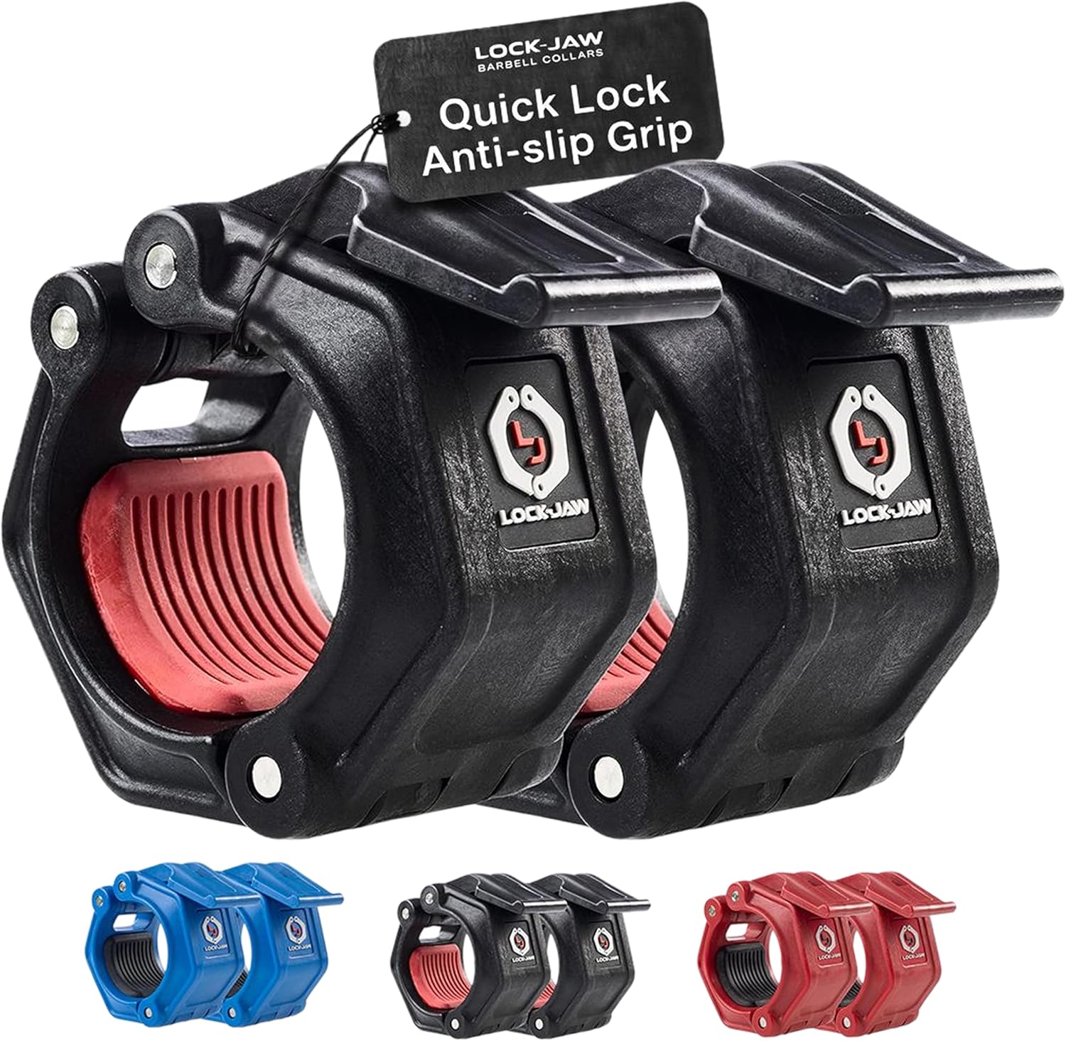 Lock-Jaw OLY 2 Barbell Collars & Clamps, 2"/50mm Olympic Bars | Heavy Duty Bar Clamps, Secure Weight Hold, Strength Training & Home Gym, Gym Accessories, Barbell Clips, Quick Release, 2 pcs