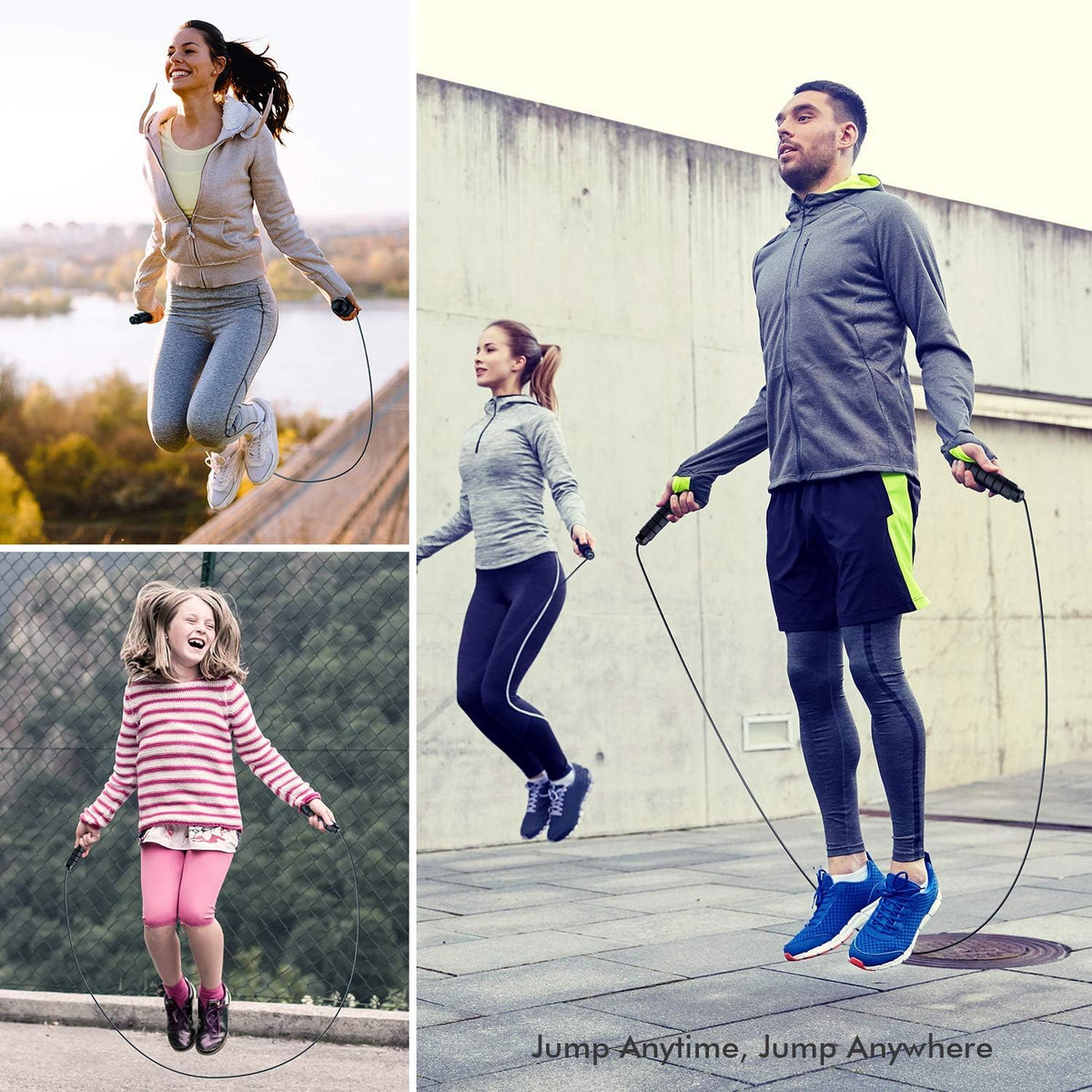 Jump rope, tangle-free rapid speed jumping rope cable with ball bearings for women, men, and kids, adjustable steel jump rope with foam handles for home gym exercise fitness workout equipment & slim body - view 6
