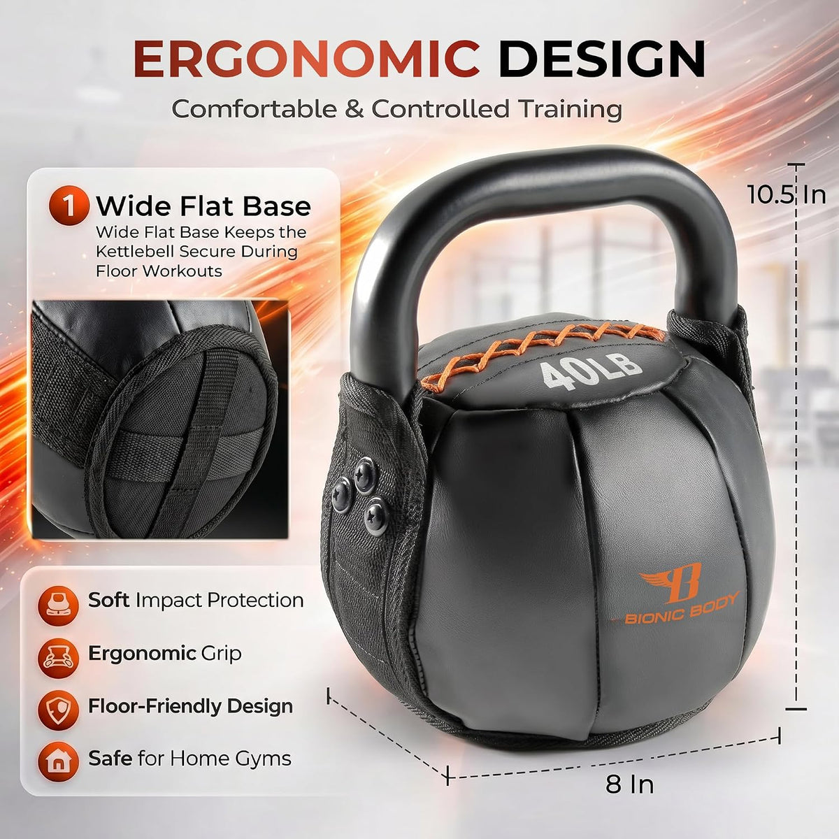 By Kim Lyons Soft Kettlebell with Handle | Soft Weight for Strength Training, Conditioning, Core & Full Body Workouts | Ergonomic Grip | Home Gym, Cross Training, HIIT & Functional Fitness Equipment - view 4