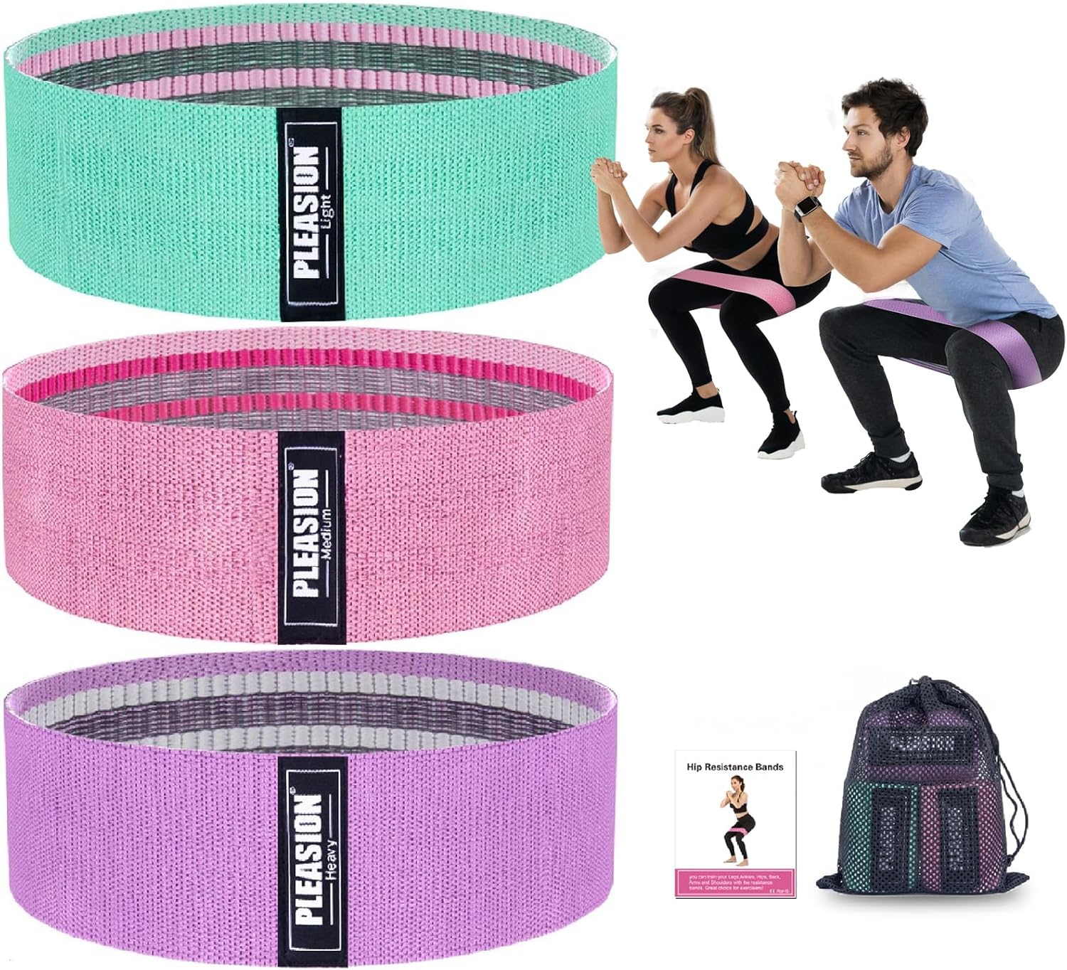 Fabric Resistance Bands for Working Out, 5 Levels Booty Bands for Women Men, Cloth Workout Bands Resistance Loop Exercise Bands for Legs Butt at Home Fitness, Yoga, Pilates - view 7