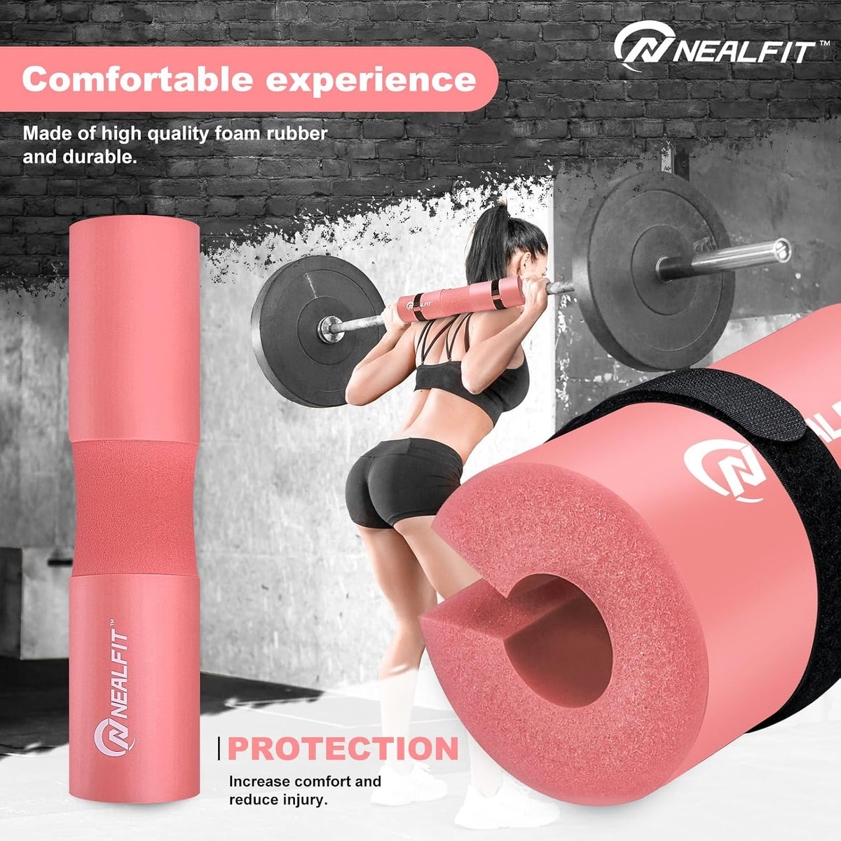 Barbell Pad Squat Pad for Squats—Squat Bar Pad—Great for Weightlifting,Lunges and Hip Thrusts—Foam Sponge Pad—Fit Standard and Olympic Bars Perfectly - view 6