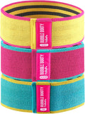 3 Pack, Get Sexy and Slimmer with Non Slippery Fabric Resistance Booty Bands with Full Training Video, Ideal for Strength Building, Pilates, Rehab, Fitness, Pickleball Warm Up and Home Workout