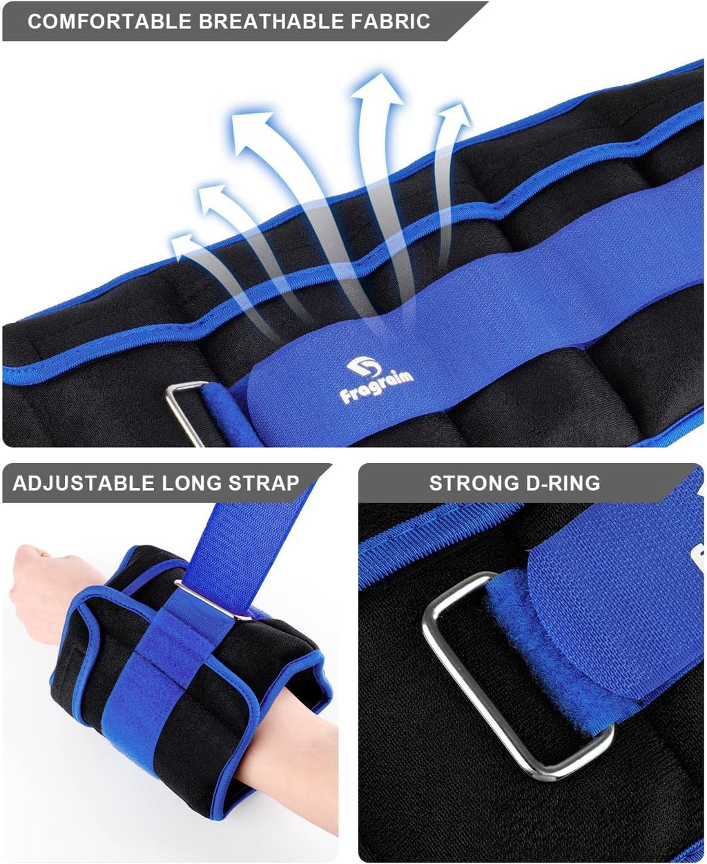 Adjustable ankle weights 1-3/4/5/6/8/10/12/15/20 lbs pair with removable weight for jogging, gymnastics, aerobics, physical therapy - view 2