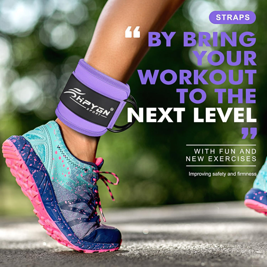 Ankle Strap for Cable Machine, Padded Ankle Straps for Cable Machine Kickbacks, Glute Workouts, Leg Extensions, Curls, Booty Hip Abductors Exercise, Adjustable Comfort Ankle Cuff for Gym - view 2
