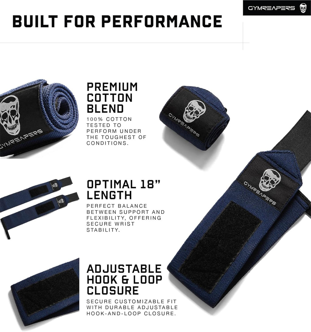 Weightlifting Wrist Wraps (IPF Approved) Professional Quality Wrist Support with Heavy Duty Thumb Loop - Best Wrap for Powerlifting Competition, Strength Training, Bodybuilding - view 5