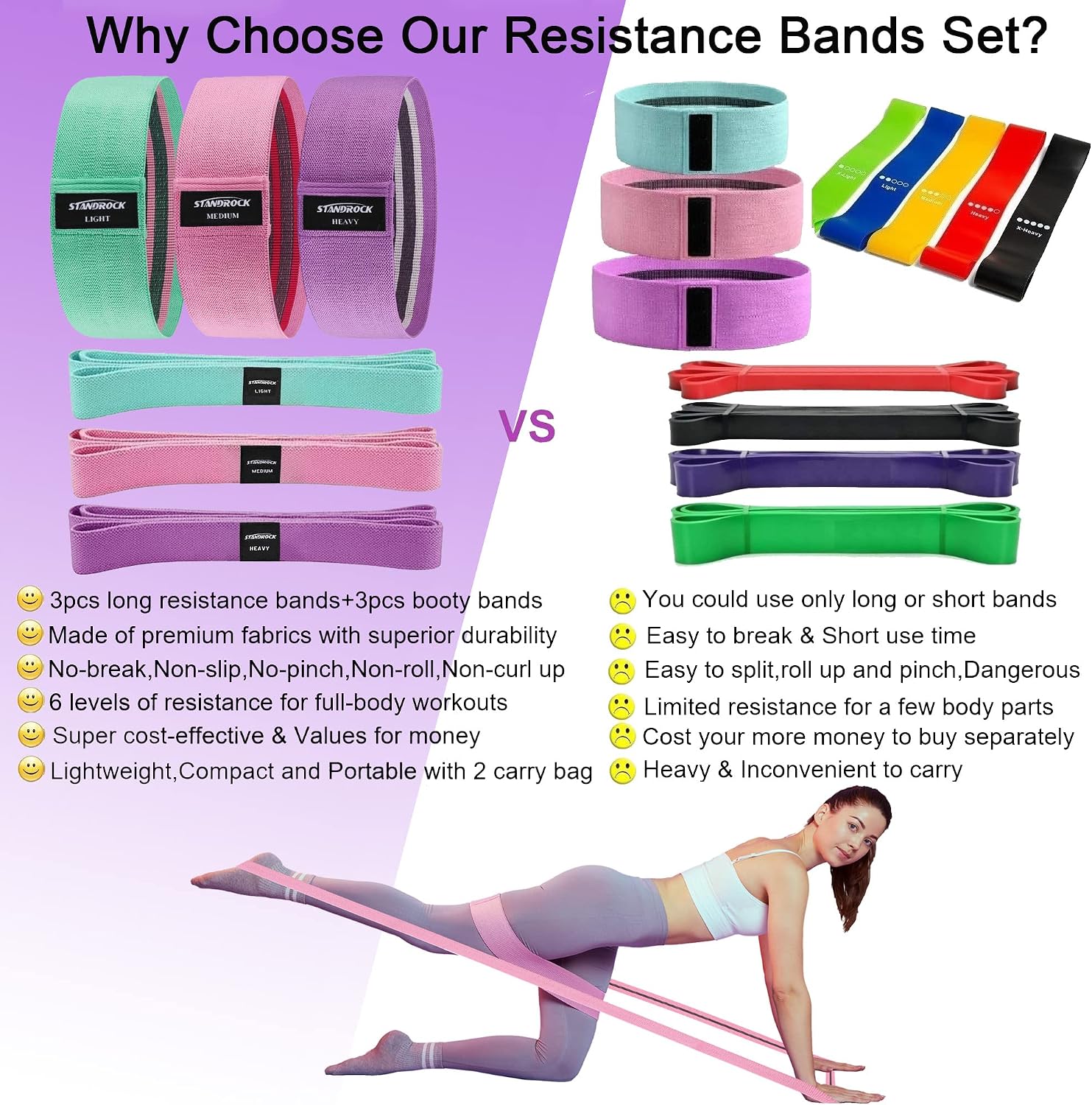 Fabric Resistance Bands for Working Out, 3 and 4 Levels Booty Bands Long Resistance Bands for Women and Men | Elastic Bands for Exercise Bands Resistance Workout Bands Resistance - view 4