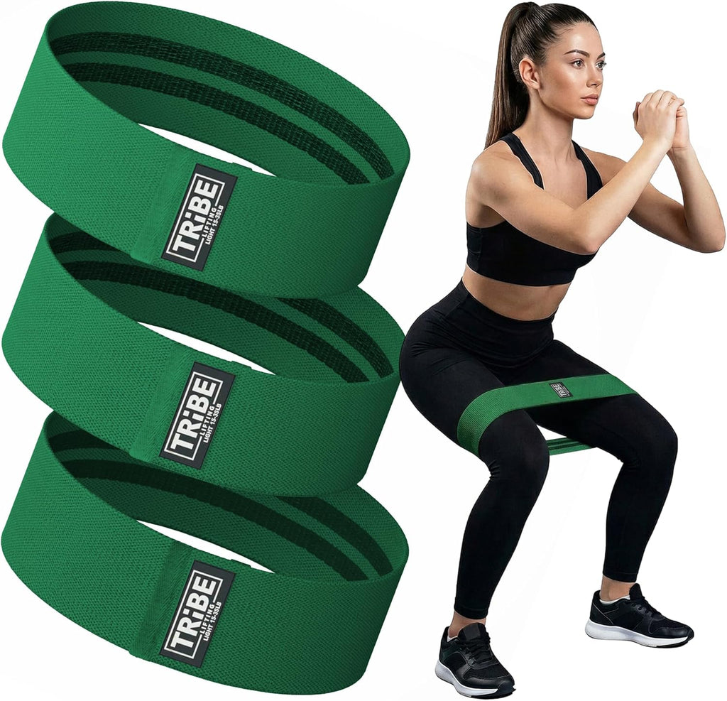 Fabric Resistance Bands for Working Out, 3-Pack for Legs and Glutes | Booty bands for women and men, non-slip grip, 3 resistance levels, for squats, lunges, hip thigh training, glute activation - view 7