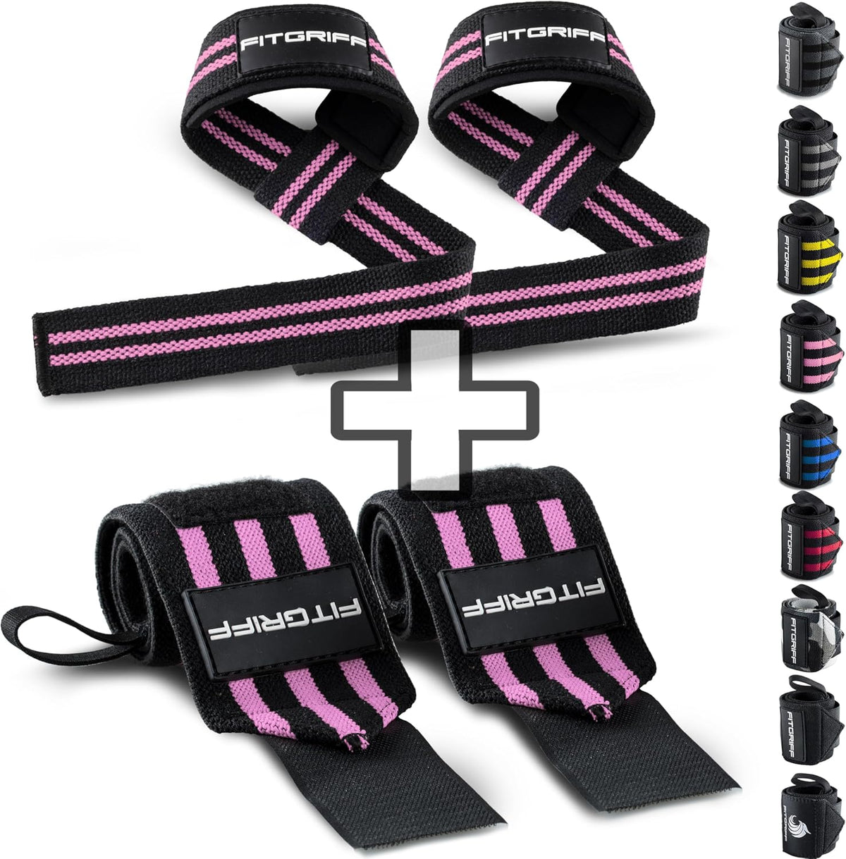 Lifting Straps & Wrist Wraps (Bundle) Superior Support for Weightlifting & Gym Workouts - for Men and Women - view 6