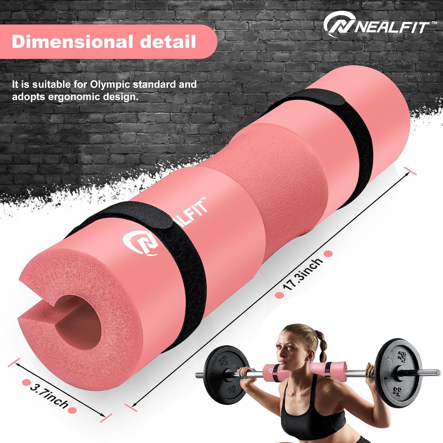 Barbell Pad Squat Pad for Squats—Squat Bar Pad—Great for Weightlifting,Lunges and Hip Thrusts—Foam Sponge Pad—Fit Standard and Olympic Bars Perfectly - view 2
